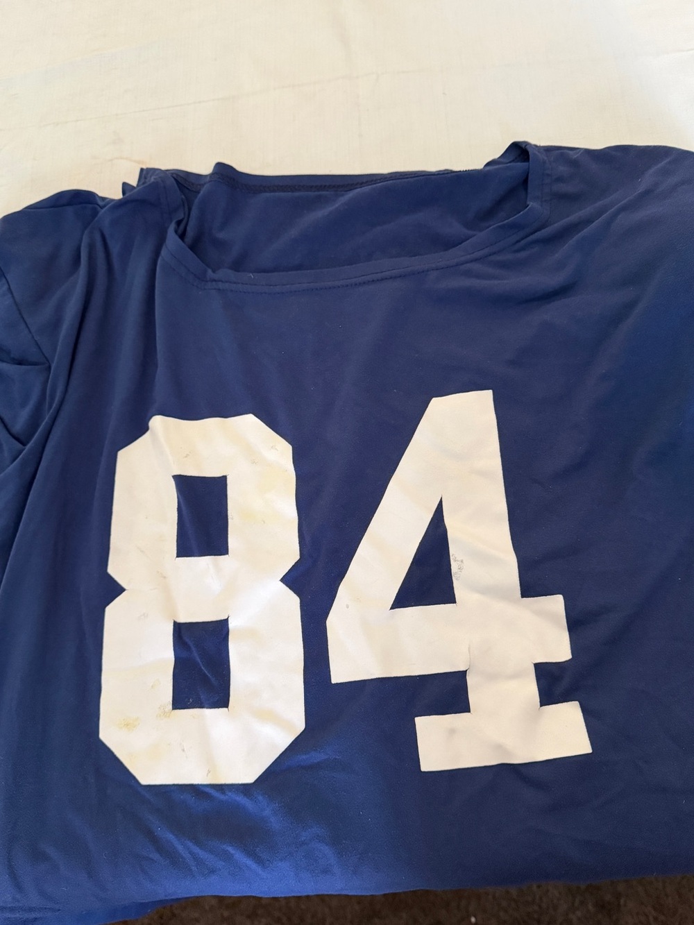 SHEIN Navy Blue Short Sleeve Tee with White '84' Graphic